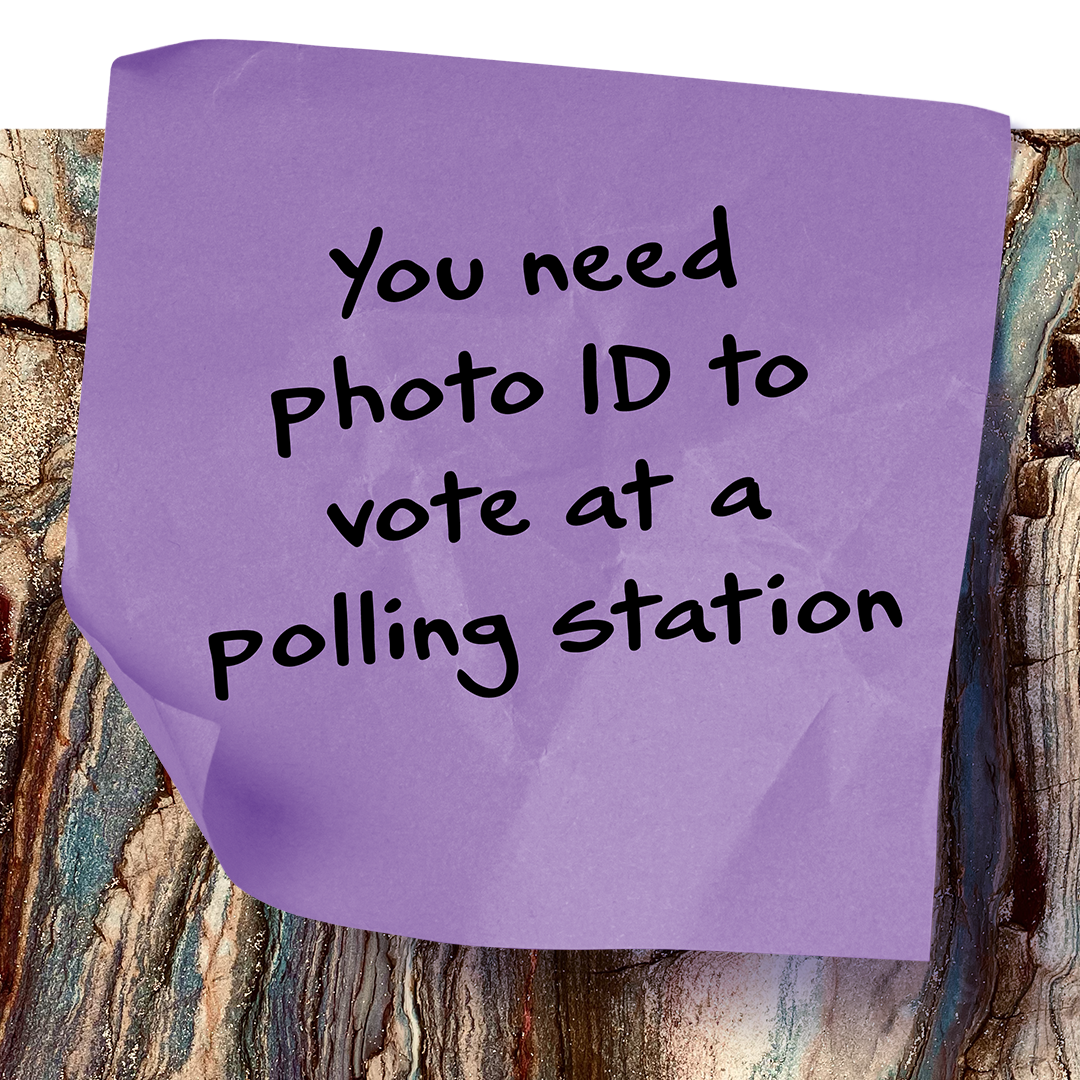 You need photo ID to vote at a polling station