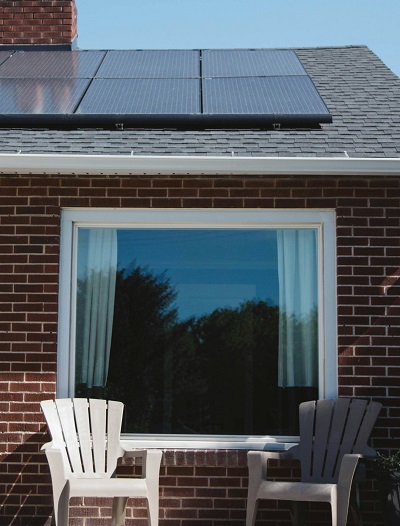 Solar panels on a one-storey home