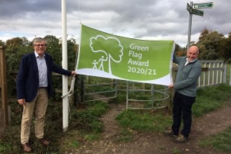 Green Flag raising at Ivel Springs in Baldock