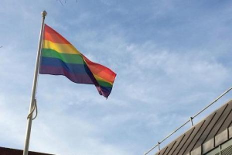 Pride rainbow flag in Letchworth