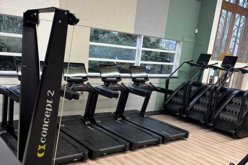 New gym machines, including treadmills